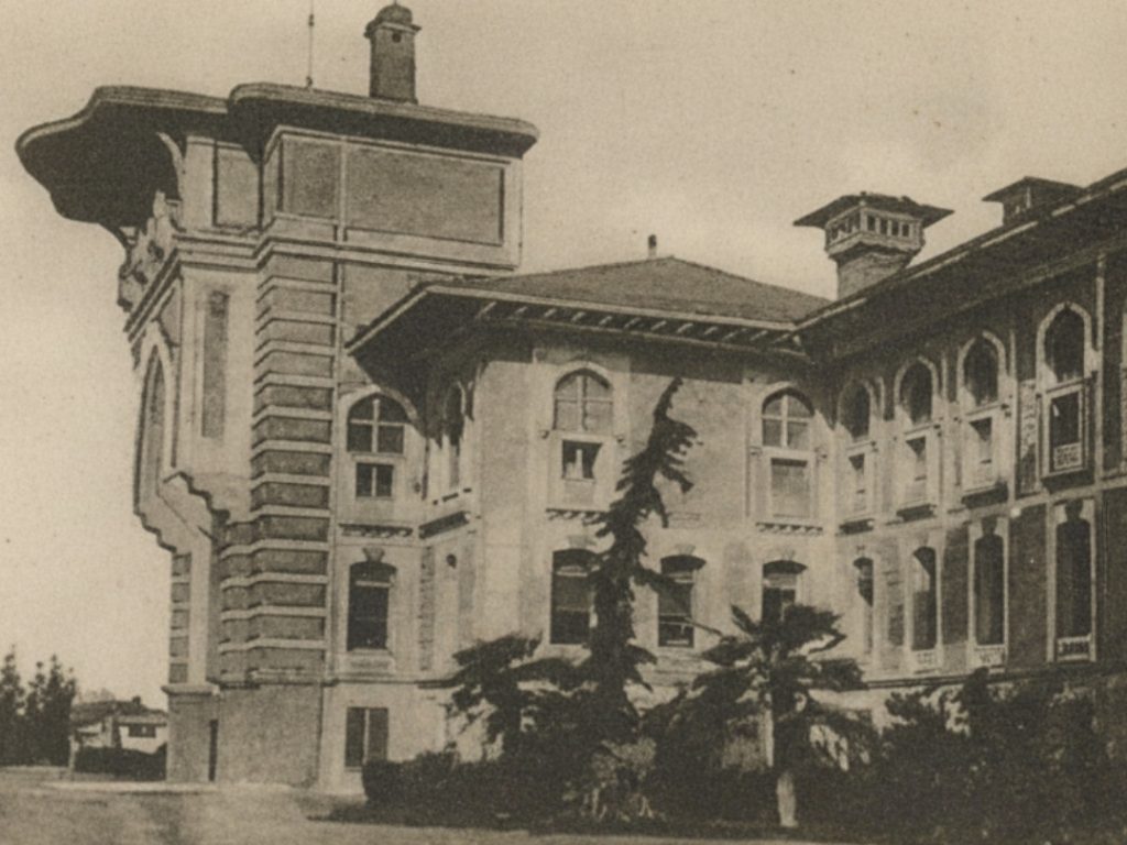 The stone facade of the Düyun-u Umumiye (Ottoman Public Debt Administration) building, the ultimate symbol of the financial consequence and immense cost of Dolmabahçe Palace.